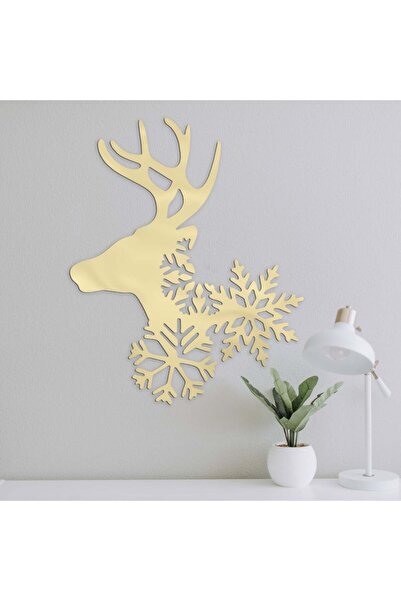 4gdran منحوتة اكريلك ذهبي مودرن بنقشة غزال