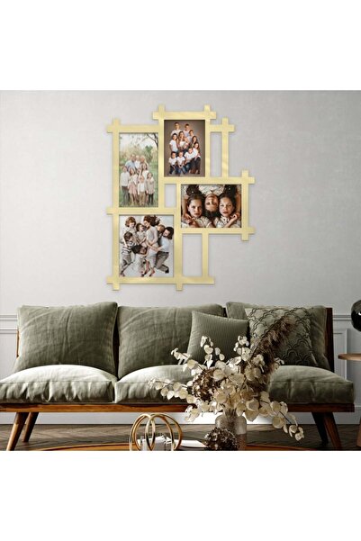 Marktna لوحة اكريلك ذهبي بنقشة إطارات