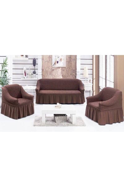 Bacio Huse 311 for 3-seater sofas and 2 armchairs, brown, elastic