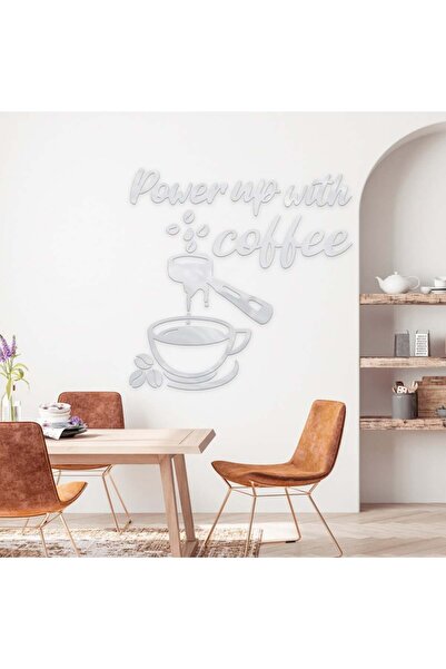 4gdran Modern silver acrylic sculpture with a coffee design
