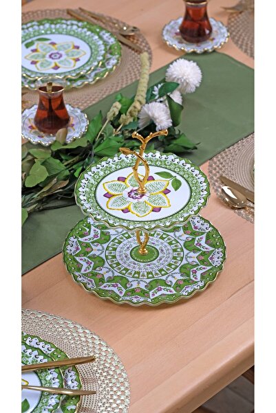 Glore Montsechia Vidalii Gold Gilded Layered Cookie Plate Presentation Plate