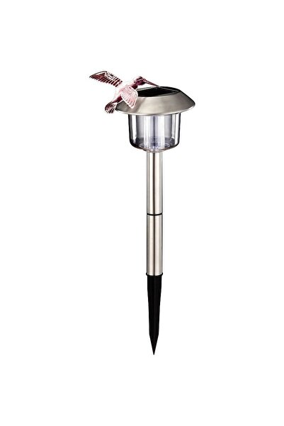GLOBO Stâlp decorativ solar, LED RGB, 3V, argintiu