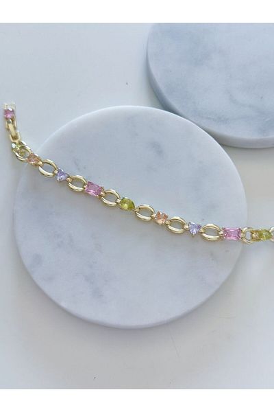 CHARMLUCKY Colored Stone Bracelet