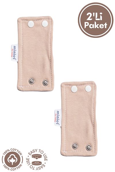 miniel organic Unisex Baby Organic Cotton 2 Snaps 9.5 mm Body Extension Apparatus Set of 2