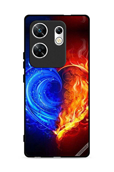 Covernex غطاء حماية لهاتف Infinix Zero 30 4G بخلفية قلب النار والماء