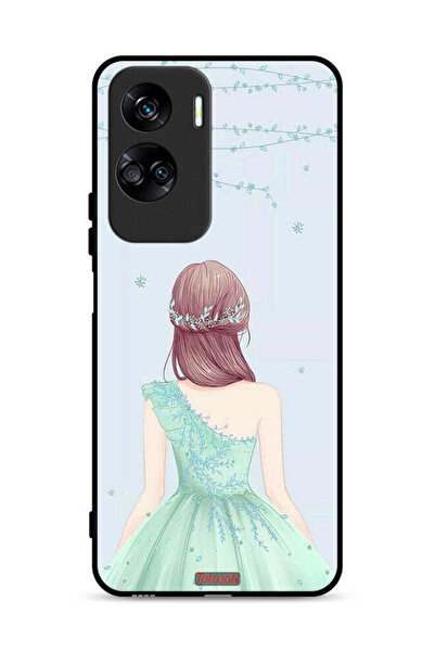 Tolwak غطاء حماية لهاتف Honor 90 Lite 5G، فتاة لطيفة ترتدي فستانًا زهريًا