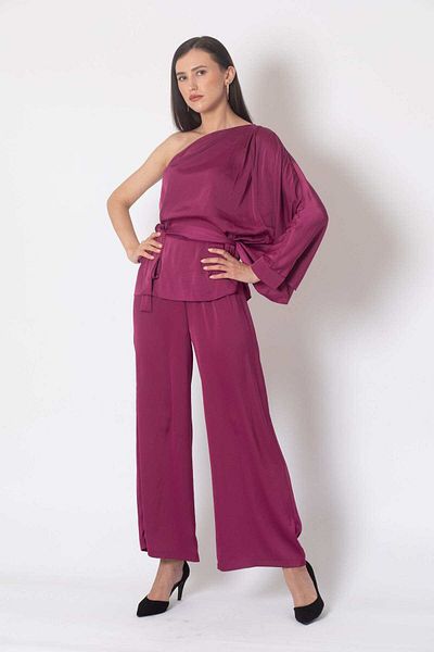 Nichii Wide-Leg Solid Women's Trousers