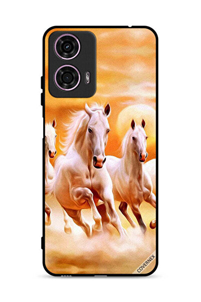 Covernex غطاء حماية لهاتف موتورولا موتو جي 24 4G بطبعة خيول تركض