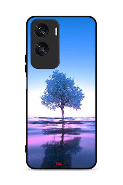 Tolwak غطاء حماية لهاتف Honor X50i 5G بتصميم شجرة نيون وانعكاس مائي فني رقمي