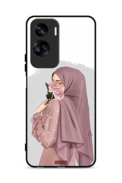 Tolwak غطاء حماية لهاتف Honor 90 Lite 5G برسومات فتاة تحمل ورودًا