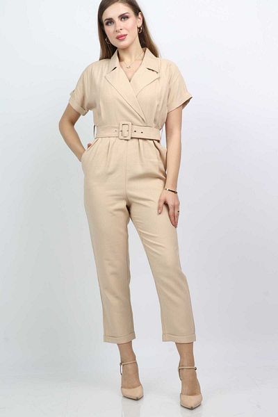 Nichii Women's Plain Formal Jumpsuit with Waist Belt