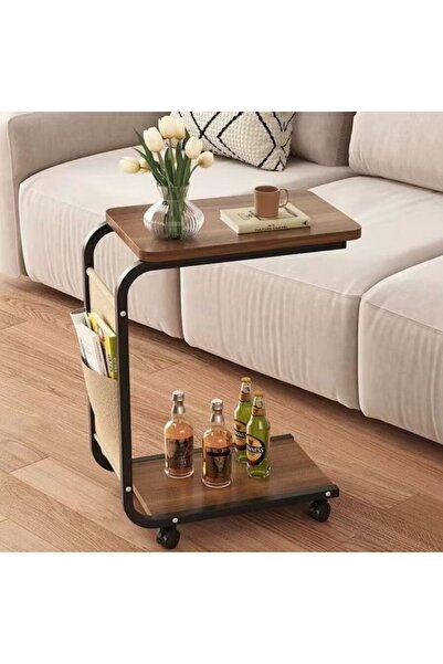 FOXMAG24 Τραπεζάκι σαλονιού, με 2 ράφια και πλαϊνή τσέπη, διαστάσεις 65 X 30 ...