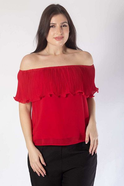 Nichii Women's Ruffled Off-Shoulder Solid Blouse