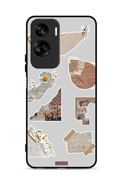 Tolwak غطاء حماية لهاتف Honor 90 Lite 5G مصنوع من قطع من الملصقات الورقية