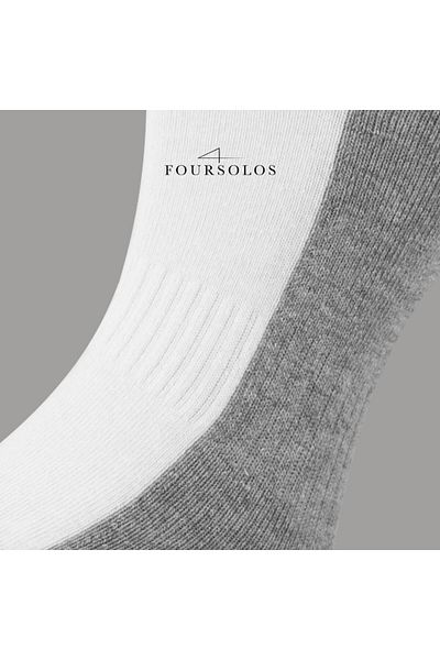 FOURSOLOS 4-Piece Sports Socks, Towel Bottom Booties