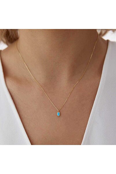 Cherry by Özkonak Turkuaz Mineli Vintage Kolye