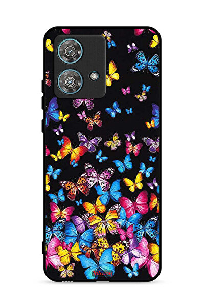 Tolwak غطاء حماية لهاتف موتورولا إيدج 40 نيو 5G بنقشة فراشات ملونة