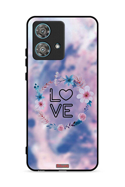 Tolwak غطاء حماية لهاتف موتورولا إيدج 40 نيو 5G برسومات زهور الحب وخاتم فني