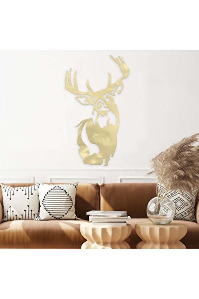 Marktna لوحة اكريلك ذهبي بنقشة غزال