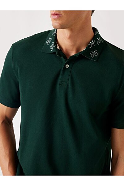 Guess Ανδρικό μπλουζάκι πόλο με κανονική εφαρμογή Pique