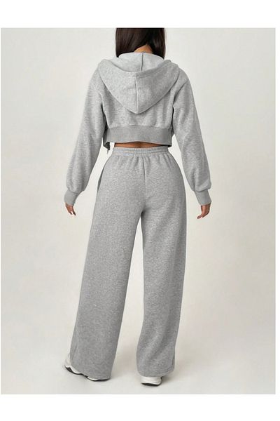 CANDERO Women's Gray Baggy Battal Plus Size Sportswear Quality Loose Fit Stretchy Comfortable Fabric Sweatpants Yus