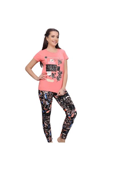 Generic Women's short-sleeved cotton pajamas