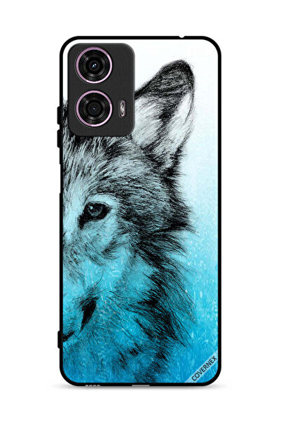 Covernex غطاء حماية لهاتف موتورولا موتو جي 24 4G بتصميم نصف وجه ذئب