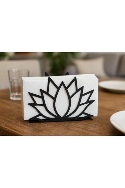 LUNOART Metal Napkin Holder with Lotus Flower Design |   Modern Table Decoration