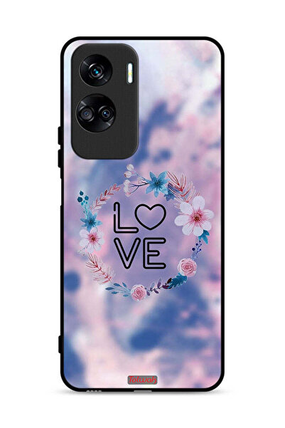Tolwak غطاء حماية لهاتف Honor 90 Lite 5G برسومات زهور الحب وخاتم فني