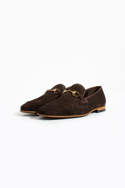 NAZEF Neolit ​​Suede Leather Loafer Shoes with Sole Buckle Detail