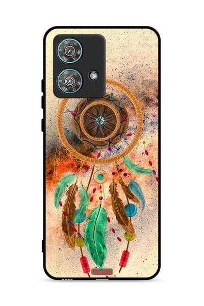 Tolwak غطاء حماية لهاتف موتورولا إيدج 40 نيو 5G بنقشة ريش ماندالا معلق