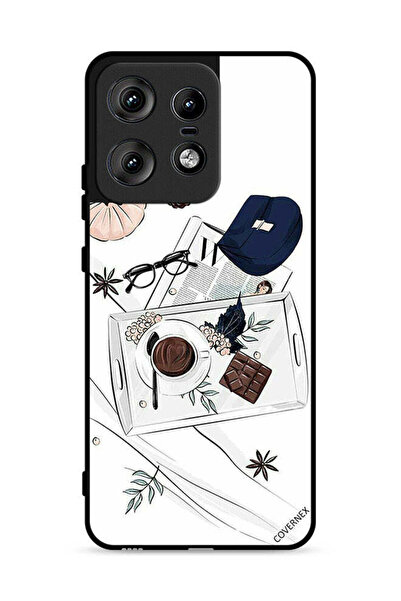 Covernex غطاء حماية لهاتف موتورولا إيدج 50 برو 5G بنقشة قهوة وشوكولاتة