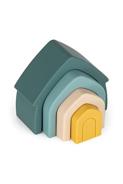 Petite&Mars Jucarie pentru stivuire, Petite&Mars, Casuta, 11 5x10x5 cm, Silic...