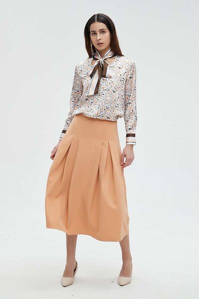 Nichii Long Sleeve Women's Blouse with Bow Tie at the Neck