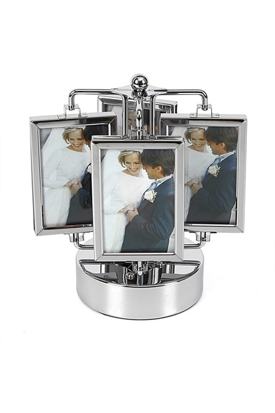 CİYU TİCARET Krom Çoklu Çerçeve Foto Albüm Müzikli Çerçeve Kurmalı Müzikli Çe...