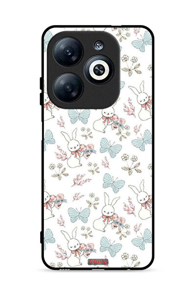 Tolwak غطاء حماية لهاتف إنفينيكس سمارت 8 4G بطبعة أرنب وفراشات