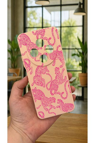 Vip Case Redmi 14C - حافظة مطاطية كلاسيكية ممتصة للصدمات من السيليكون بنمط الفهد الوردي277