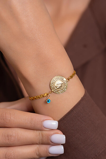 Bayar Gold 14 Ayar Altın Baskı Çeyrek Pullu Bileklik