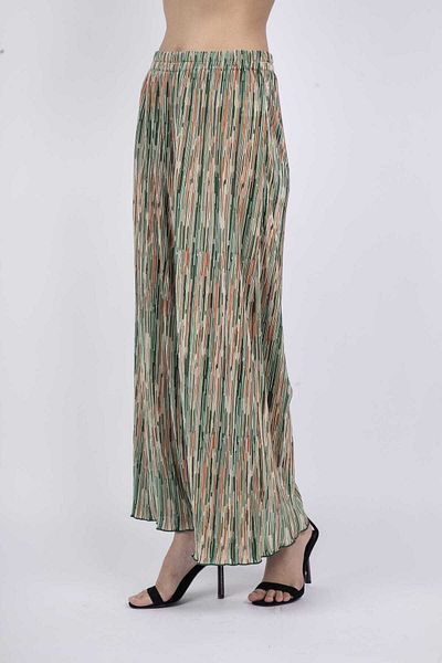 Nichii Women's Long Pleated Printed Trousers