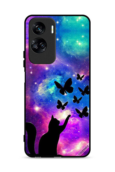 Covernex غطاء حماية لهاتف Honor 90 Lite 5G بنقشة قطة وفراشات