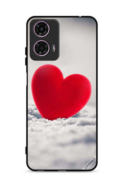 Covernex غطاء حماية لهاتف موتورولا موتو جي 24 4G بتصميم قلب أحمر جميل