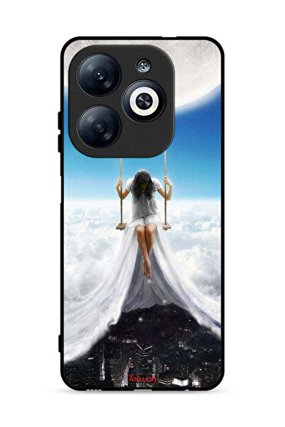 Tolwak غطاء حماية لهاتف إنفينيكس سمارت 8 4G بطبعة غيوم وقمر ومدينة فنية