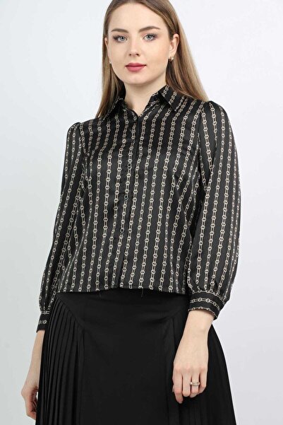 Nichii Women's Long Collar Printed Shirt