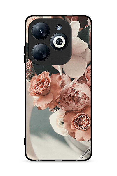 Covernex غطاء حماية لهاتف إنفينيكس سمارت 8 4G، باقة من أزهار الخوخ الجميلة