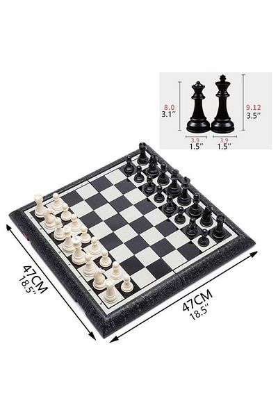 Toybox One Big Deal Toy Box Chess Set with Folding Magnetic Travel Games Board Size 47cm