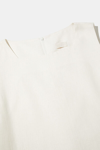 W Collection White Linen Cotton Dress