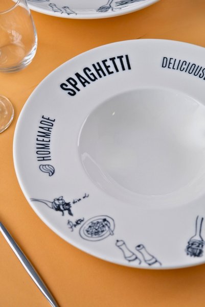 PORSER Porcelain Alfedo Miro Pasta Plate Set 29cm 460Cc 2 Pcs