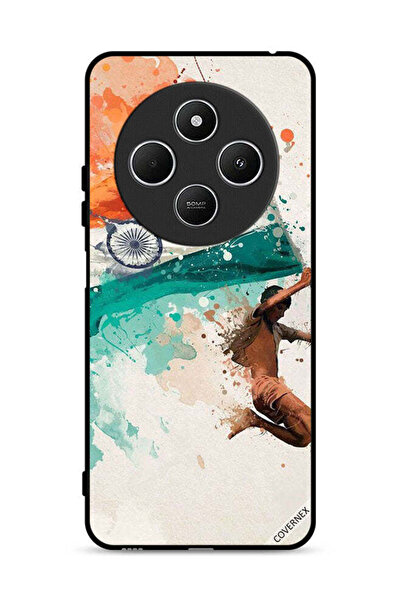 Covernex غطاء حماية لهاتف شاومي ريدمي 14R 5G يحمل علم الهند أثناء الطيران