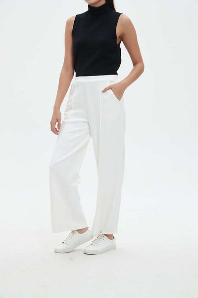 Nichii Wide-Leg Solid Long Pants