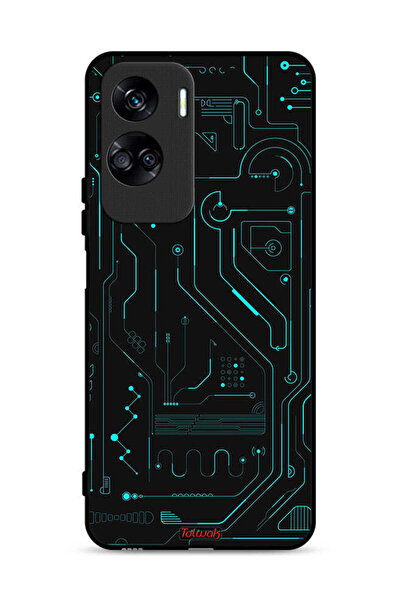 Tolwak غطاء حماية لهاتف Honor 90 Lite 5G دوائر فنية رقمية بسيطة شاشات متعددة